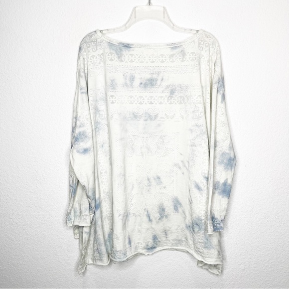 We the Free Laurie Tee Blue Tie Dye Long Sleeve Top XS/S - Picture 5 of 9